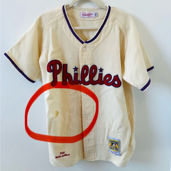 Mitchell & Ness Richie Ashburn Philadelphia Phillies jersey (some damage) - Picture 13 of 13